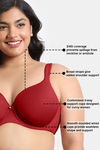 Zivame True Curv Padded Wired 3/4Th Coverage T-Shirt Bra - Sundried Tomato — thumbnail 5